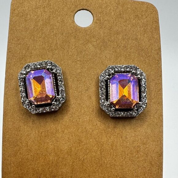 SALE! Colorful rhinestone and CZ statement stud earrings! - Picture 9 of 11